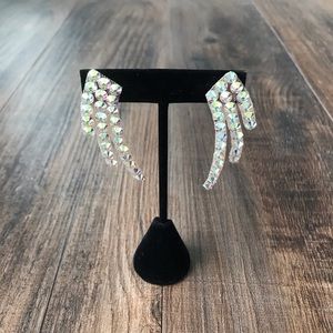 NWOT Crystal AB rhinestone ballroom dance earrings